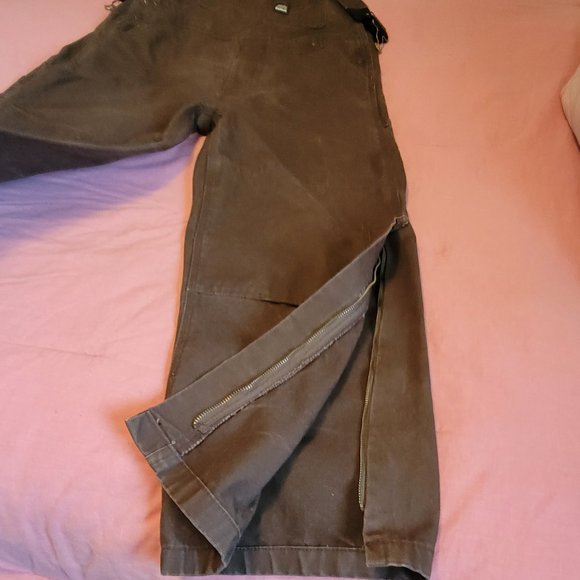 Berne Men's Washed Duck Unlined Brown Bib Overalls. Sz: 38X32 - Picture 7 of 15